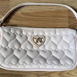 Chic Quilted Heart Shoulder Bag - Cream